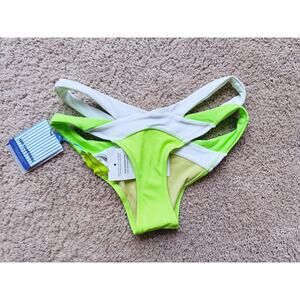 NWT Les Canebiers Palmier Bikini Bottoms Small Neon Strappy French Riviera Yacht
